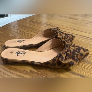 Trary Leopard Print Flats with Bow (shoe11)